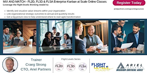 FL2D, FL3D & FLSA: Enterprise Kanban at Scale - Online (Mix 2 or  Get 3) primary image