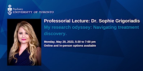 Professorial Lecture: Dr. Sophie Grigoriadis