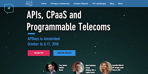 APIDAYS AMSTERDAM 2018 - API’S, CPAAS AND PROGRAMMABLE TELECOMS