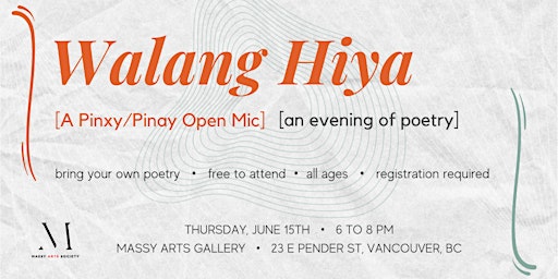 Walang Hiya | Pinxy/Pinay Open Mic Poetry Night primary image
