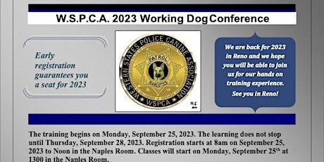 2023 WSPCA Working Dog Conference