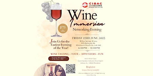 Wine Immersion Networking Evening primary image