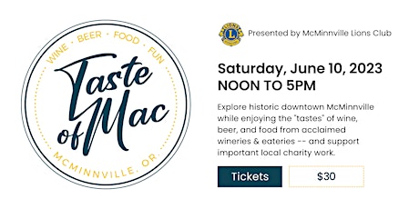 Taste of Mac | Sample Wine, Beer, Food in Beautiful Downtown McMinnville