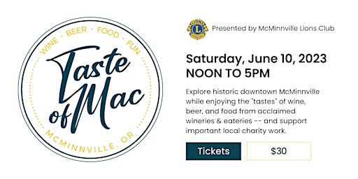 Taste of Mac | Sample Wine, Beer, Food in Beautiful Downtown McMinnville primary image