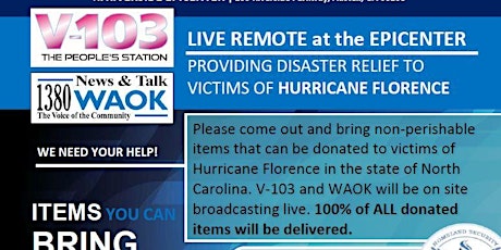 Hurricane Florence Disaster Relief Drive Atlanta primary image