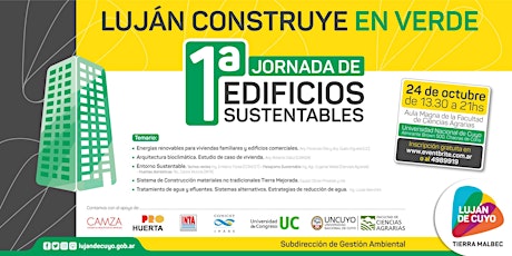 Imagen principal de 1° Jornada de Edificios Sustentables - Luján Construye en Verde