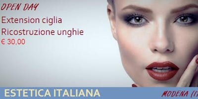 Open day Ricostruzione unghie,Extension ciglia, a Modena € 30,00 + OMAGGIO Open day Ricostruzione unghie,Extension ciglia, a Modena € 30,00 + OMAGGIO
