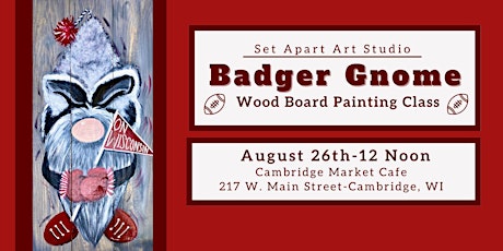 Badger Gnome Wood Board Painting Class