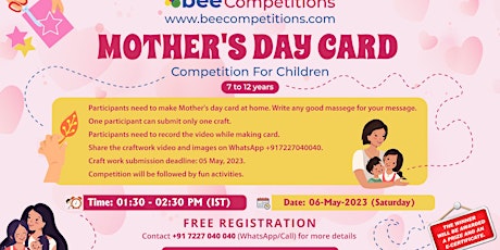 Image principale de Mother's Day Card Competition For Children