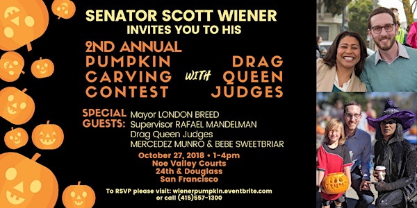 Senator Wiener's 2nd Annual Pumpkin Carving Contest with Drag Queen Judges
