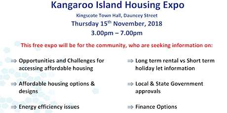 Kangaroo Island Housing Expo - Exhibitor Registrations primary image