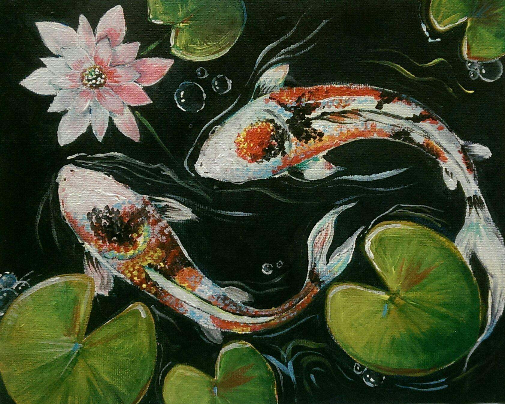 Paint a Koi Pond in Acrylics