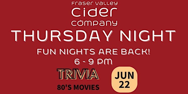 Triva Night at The Cidery June 22