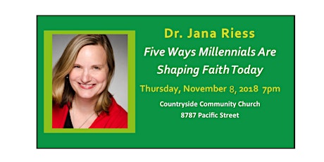 Five Ways Millennials Are Shaping Faith Today with Dr. Jana Riess primary image