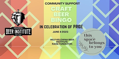 Community Support Craft Beer Bingo - THIS SPACE BELONGS TO YOU - PRIDE