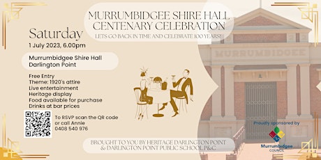 Murrumbidgee Shire Hall Centenary Celebration primary image