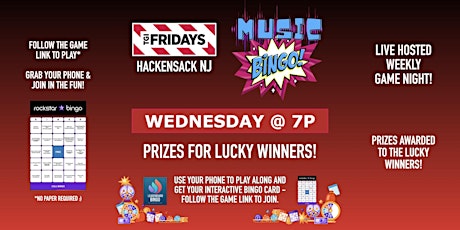 Music BINGO Game Night | TGI Fridays - Hackensack NJ - WED 7p
