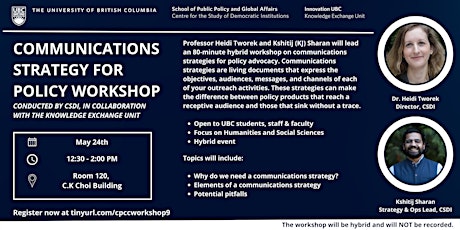 Communications Strategy for Policy Workshop (Humanities & Social Sciences)