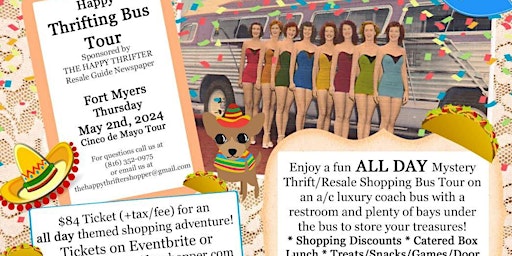 Thrifting Happy Bus Tour -5/2 FORT MYERS -Mystery Resale Shopping-CINCO  primärbild