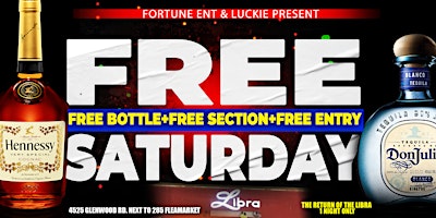 Primaire afbeelding van FREE BOTTLE & FREE SECTION SATURDAYS @THE LIBRA