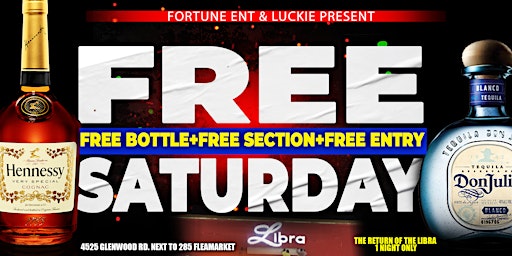 FREE BOTTLE & FREE SECTION SATURDAYS @THE LIBRA primary image