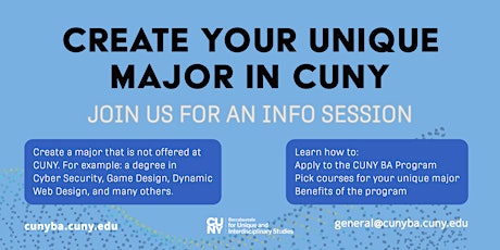 Imagen principal de Create Your Own Major in CUNY With CUNYBA - Info Session Nov 27