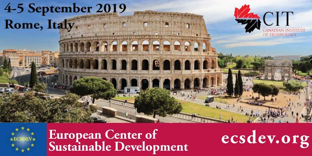 Risultati immagini per icsd 2019 : 7th international conference on sustainable development,4 - 5 september 2019 rome, italy