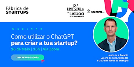 Imagem principal do evento Como utilizar o ChatGPT para criar a tua startup