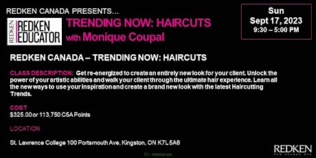 REDKEN CANADA - TRENDING NOW:  HAIRCUTS with Monique Coupal