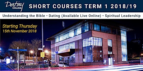Destiny College: Short Courses Term 1 2018/19 primary image