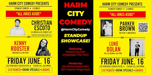 HARM CITY COMEDY Presents: Stand-up Comedy Show at Abbey Burger Fed Hill primary image