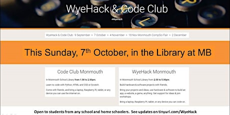 Code Club & WyeHack October 2018 primary image