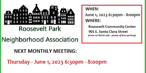 Roosevelt Park Neighborhood Association Monthly Meeting primary image