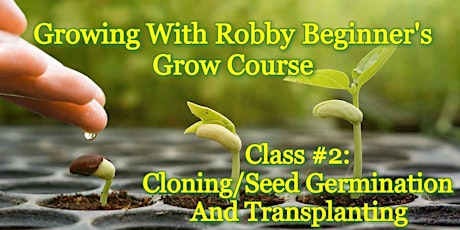 Growing With Robby Beginners Grow Course. Class #2: Cloning/Seed Germination, and Transplanting primary image