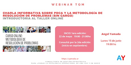 Primaire afbeelding van Webinar TQM: PDCA y Metodología de Resolución de Problemas