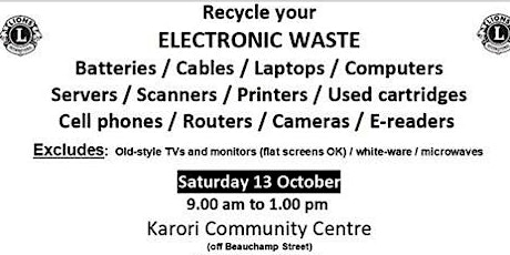 E-Recycling by Lions Club of Karori primary image