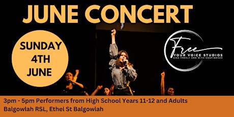 Free Your Voice Studios June Concert - Yr 11& 12 and Adults primary image