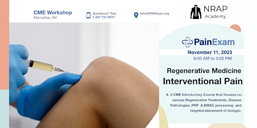 Imagem principal do evento NRAP Academy:  Regenerative Pain Medicine Course NYC