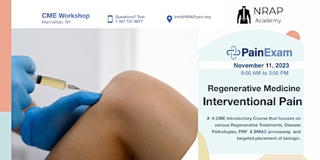 NRAP Academy:  Regenerative Pain Medicine Course NYC