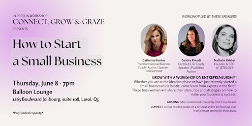 Connect, Grow & Graze presents How to Start a Small Business primary image