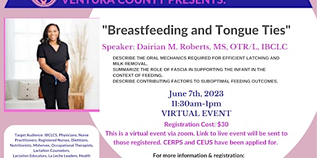Primaire afbeelding van Breastfeeding and Tongue Ties with Dairian M. Roberts, MS, OTR/L, IBCLC