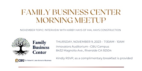 Family Business Center Morning Meetup - November 2023