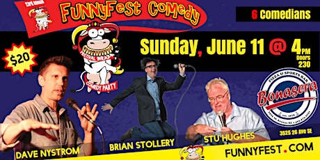 SUNDAY June 11 @ 4pm - 6 Headline Comedians- Festival Wrap Comedy Party YYC