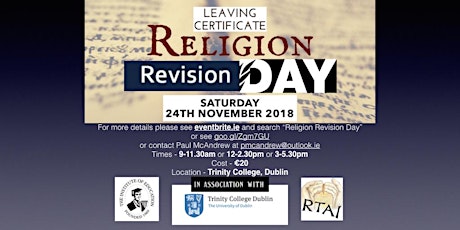 Religion Revision Day 2018: Morning (9-11.30am) primary image