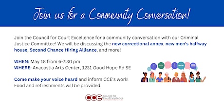 CCE Criminal Justice Committee Community Meeting primary image