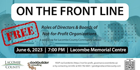 "On the Front Line": Roles of Directors and Boards of Not for Profits
