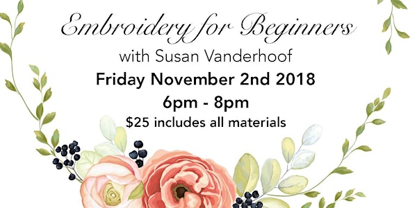Embroidery with Susan Vanderhoof 