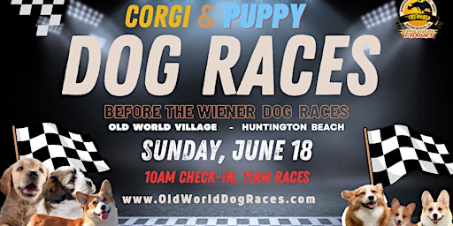 6/18 Puppy & Corgi Dog Races @ Old World Village primary image
