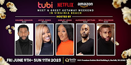 Primaire afbeelding van Meet & Greet Weekend in Virginia Beach for Fans of Tubi Netflix & Amazon
