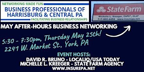 Imagen principal de "Business Professionals of Harrisburg & Central PA" MAY Networking Mixer